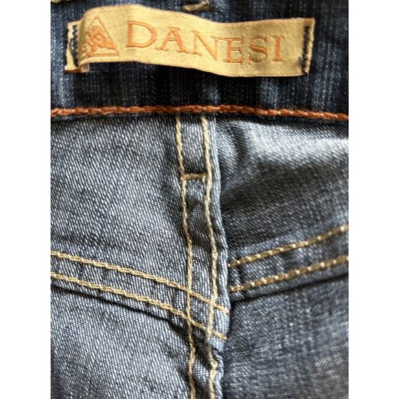 Danesi Flare Jeans Mid Rise Size 11 Embroidered Rhinestone Seat Dark Wash NWT - Picture 5 of 8